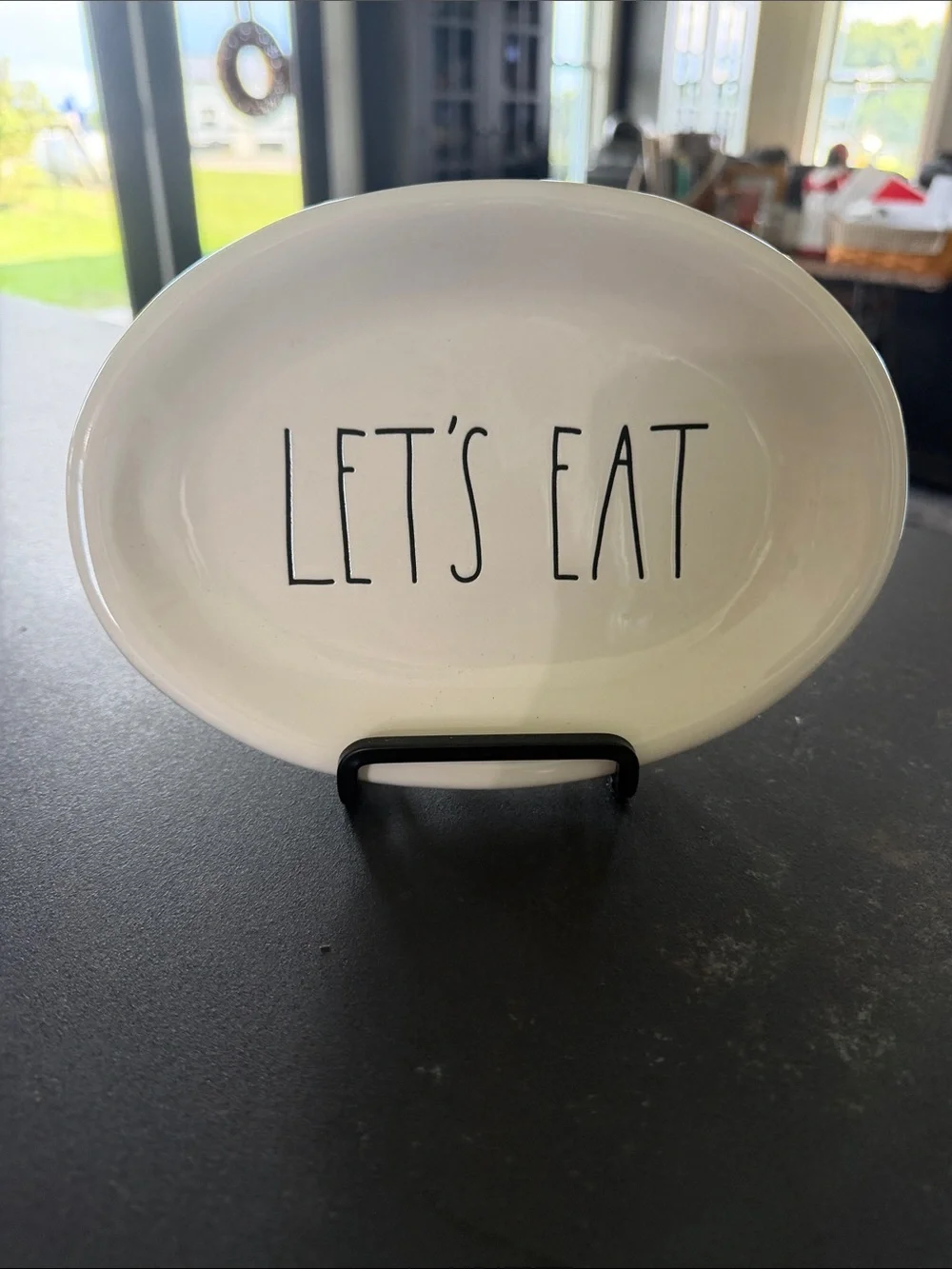 Rae Dunn White Oval Serving Platter - LET'S EAT